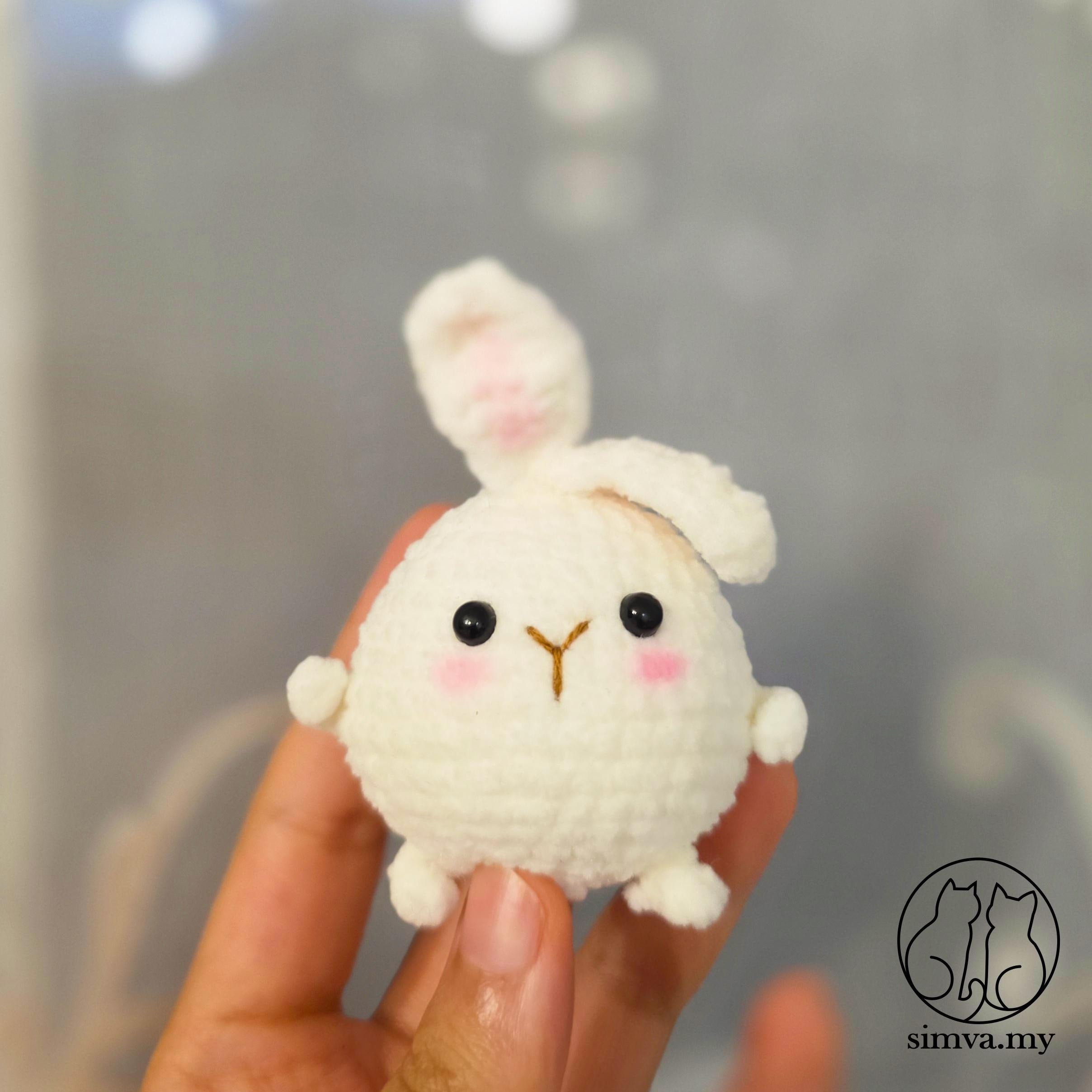 Crochet Bunny Keychain – Handmade Plush Rabbit Bag Charm, Kawaii Gift