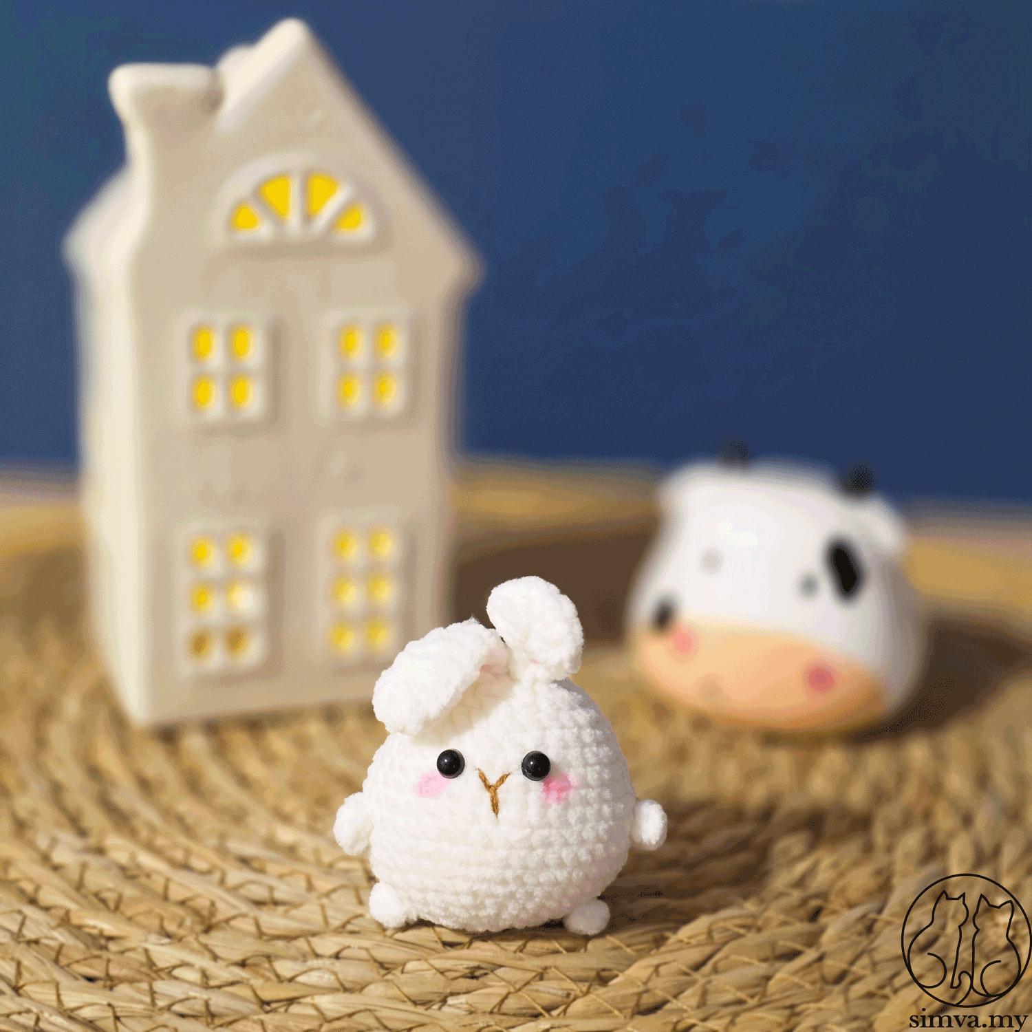 Crochet Bunny Keychain – Handmade Plush Rabbit Bag Charm, Kawaii Gift