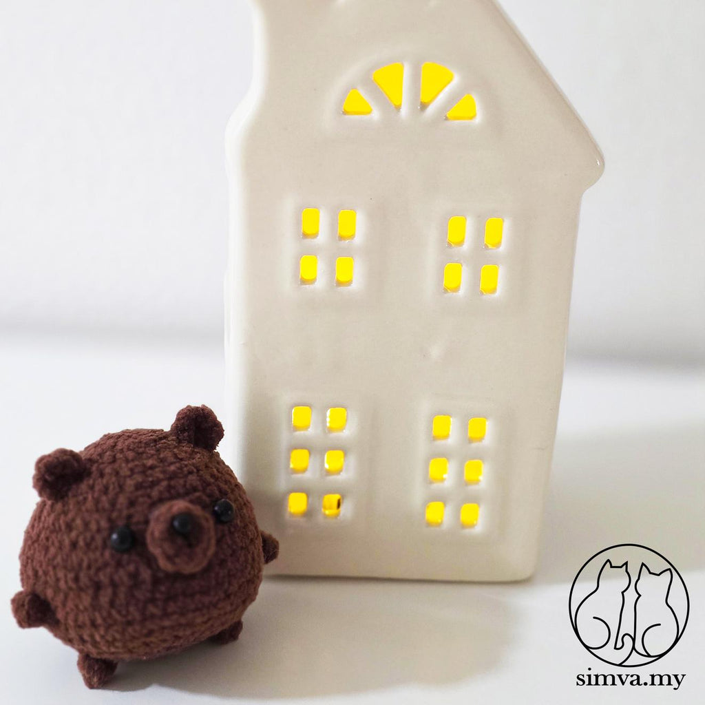 Crochet Pig or Bear Keychain, Handmade Amigurumi Bag Charm, Cute Animal Keyring, Kawaii Gift