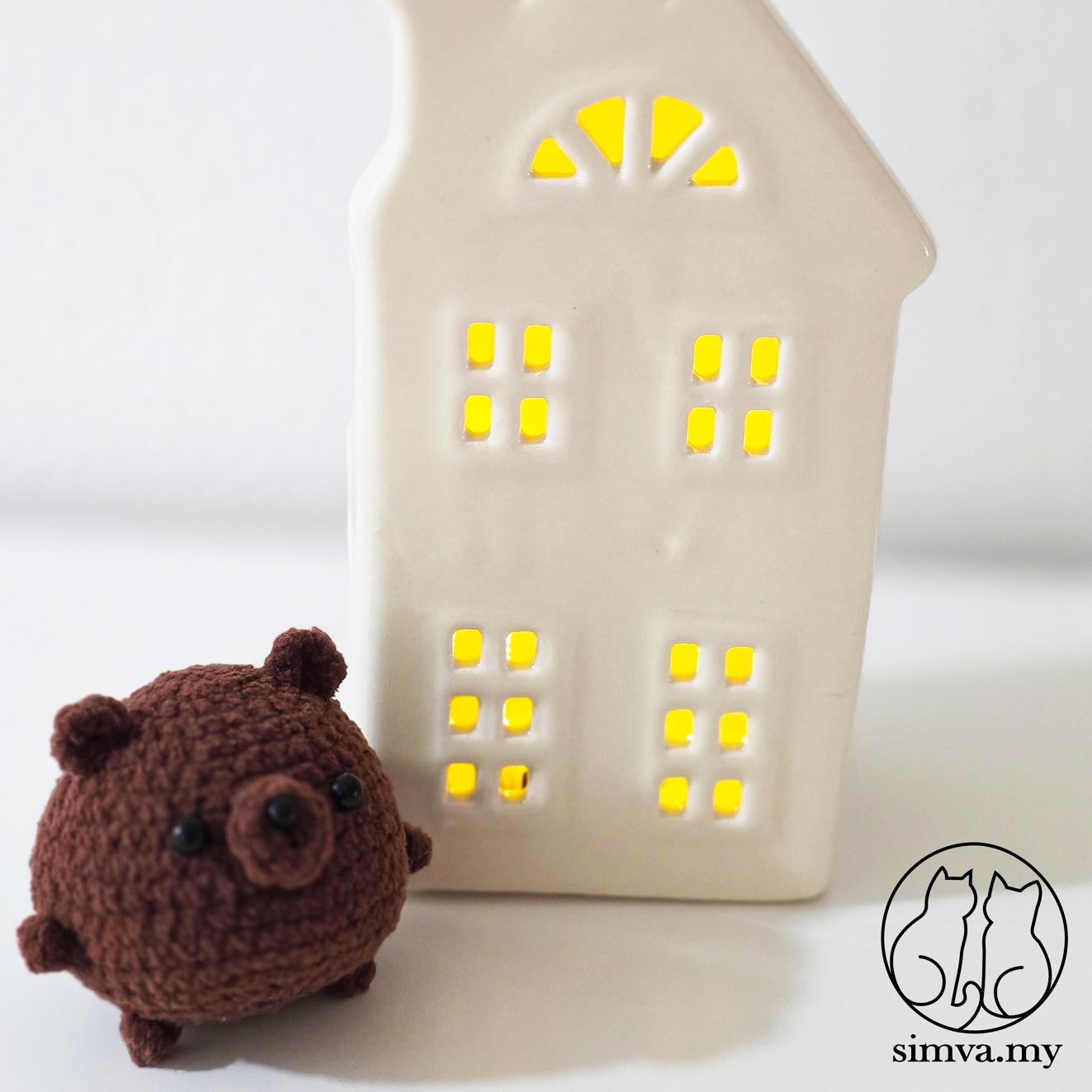 Crochet Pig or Bear Keychain, Handmade Amigurumi Bag Charm, Cute Animal Keyring, Kawaii Gift