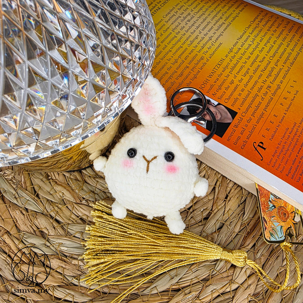 Crochet Bunny Keychain – Handmade Plush Rabbit Bag Charm, Kawaii Gift