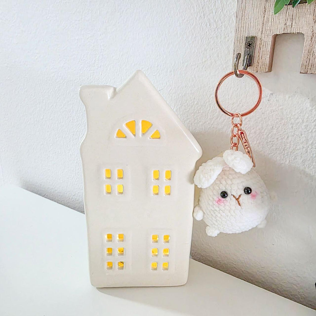 Crochet Bunny Keychain – Handmade Plush Rabbit Bag Charm, Kawaii Gift