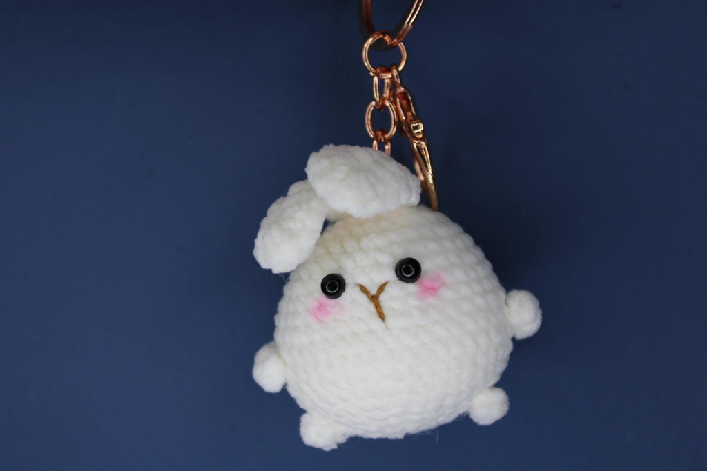 Crochet Bunny Keychain – Handmade Plush Rabbit Bag Charm, Kawaii Gift