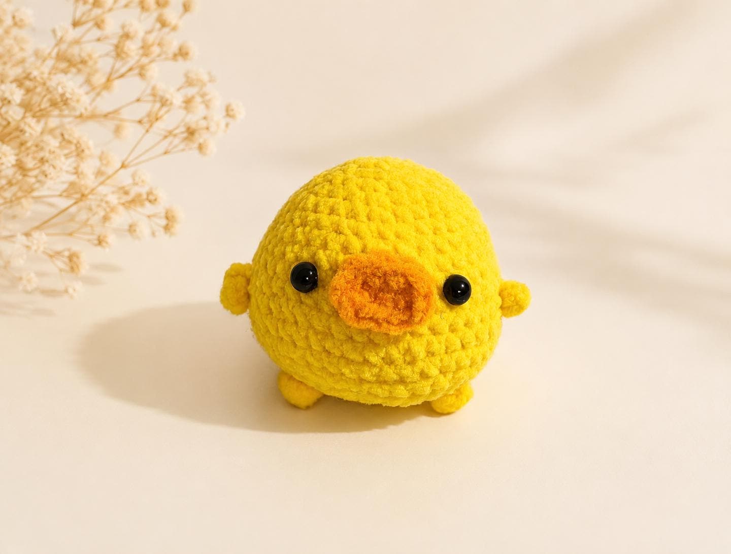Handmade crochet chick plush keychain velvet amigurumi easter gift yellow