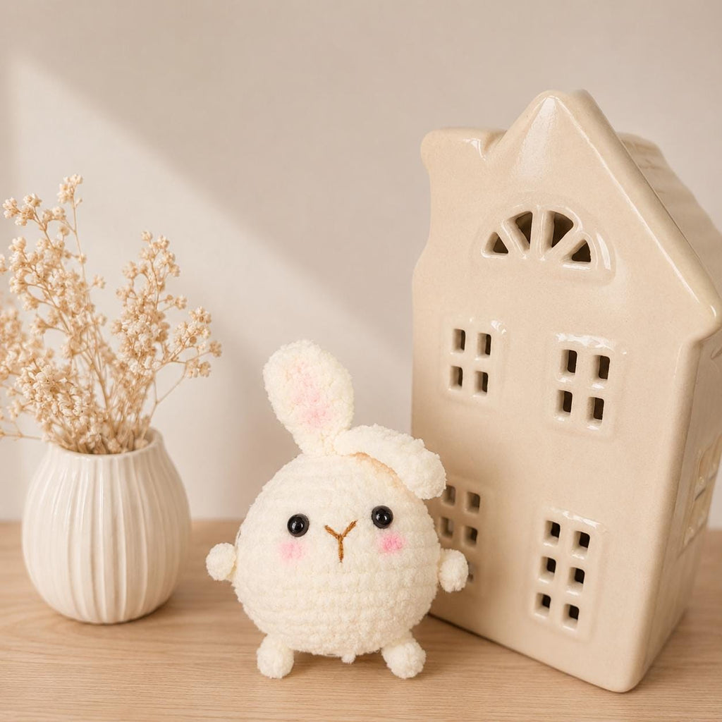 Crochet Bunny Keychain – Handmade Plush Rabbit Bag Charm, Kawaii Gift