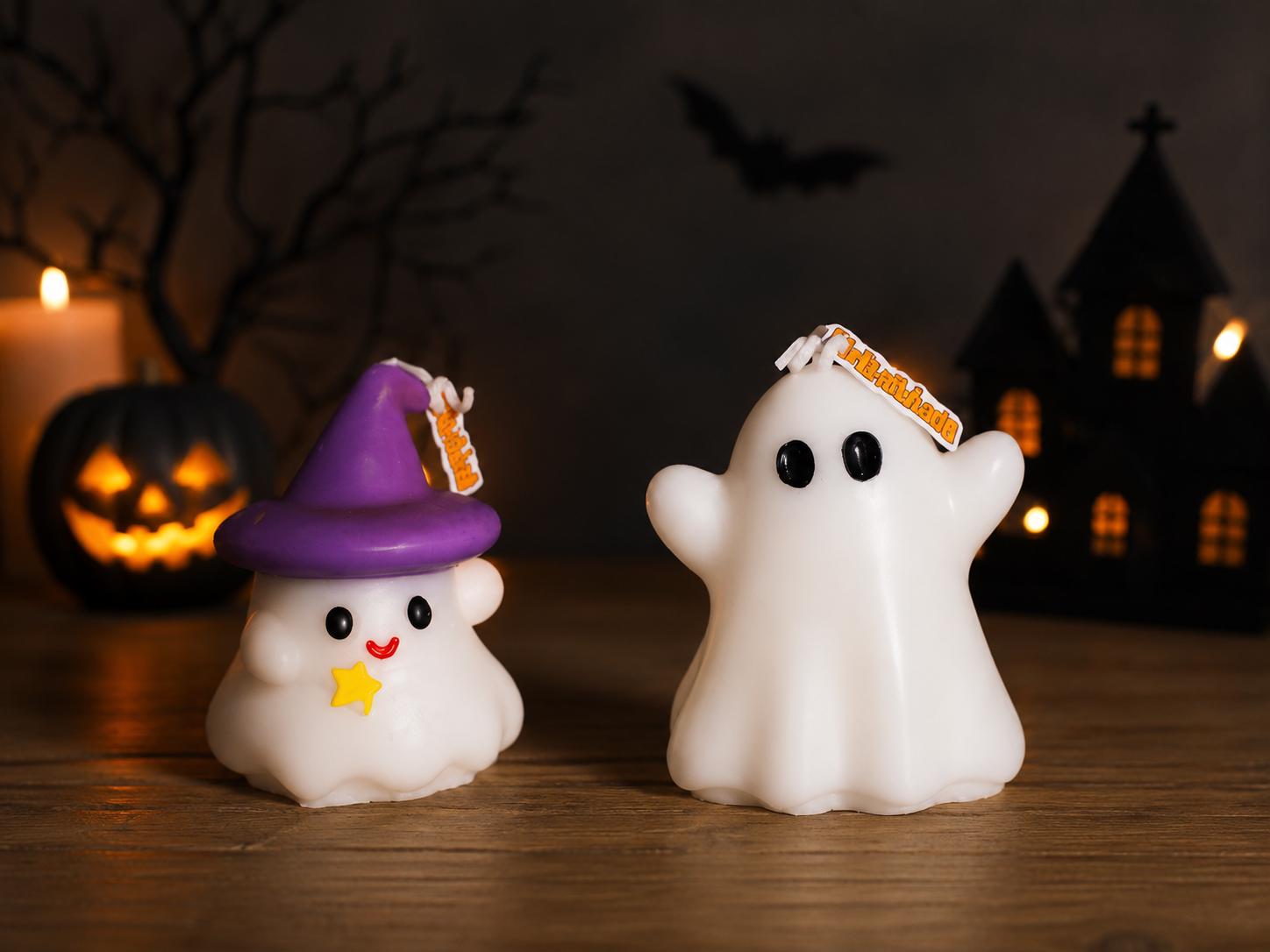 Handmade Ghost Witch Candle, Soy Wax Halloween Decor, Spooky Fall Home Decoration