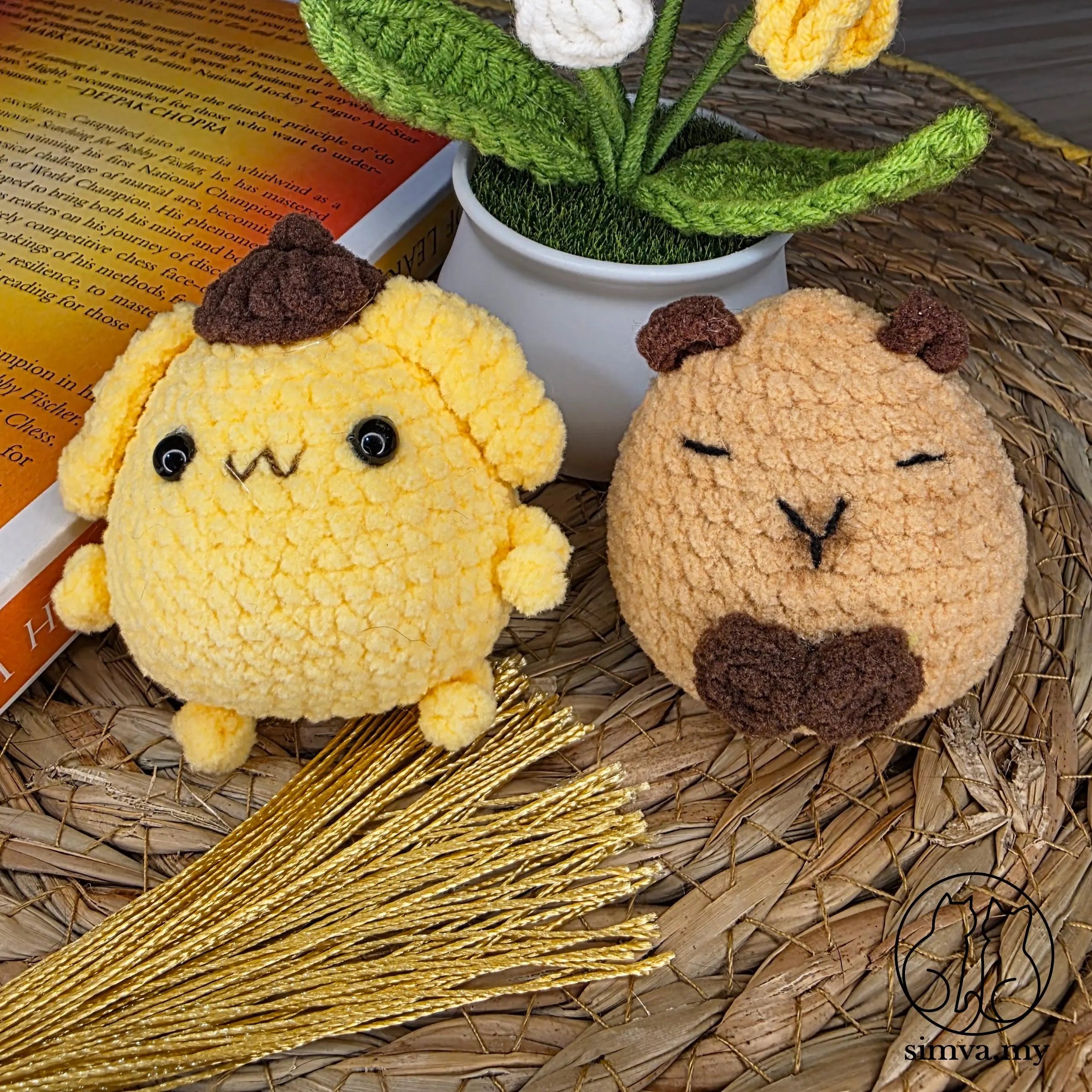 Crochet Capybara Keychain, Handmade Velvet Amigurumi Bag Charm, Cute Animal Keyring, Kawaii Gift