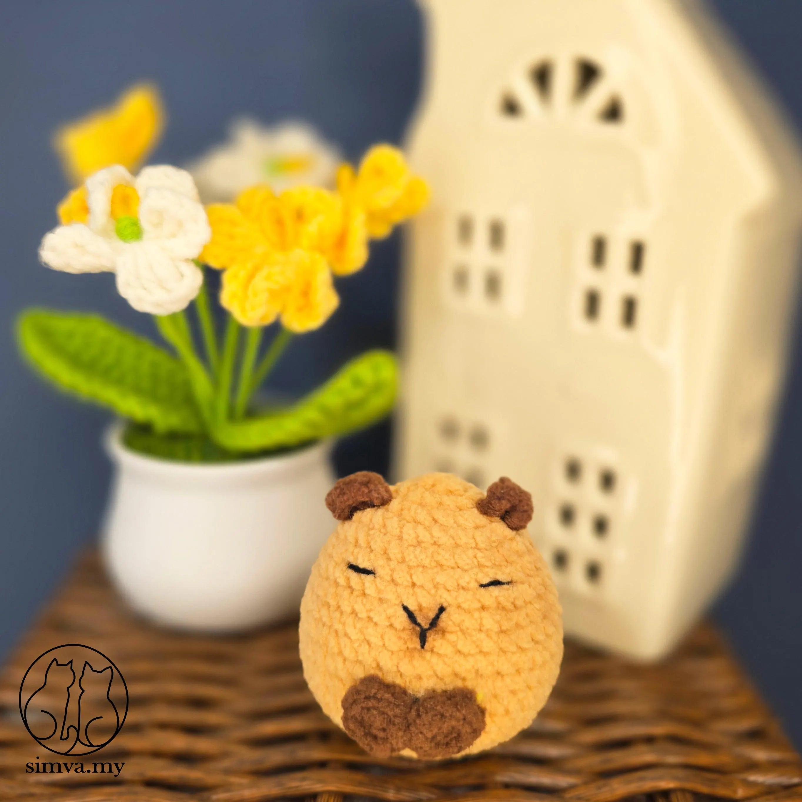 Crochet Capybara Keychain, Handmade Velvet Amigurumi Bag Charm, Cute Animal Keyring, Kawaii Gift