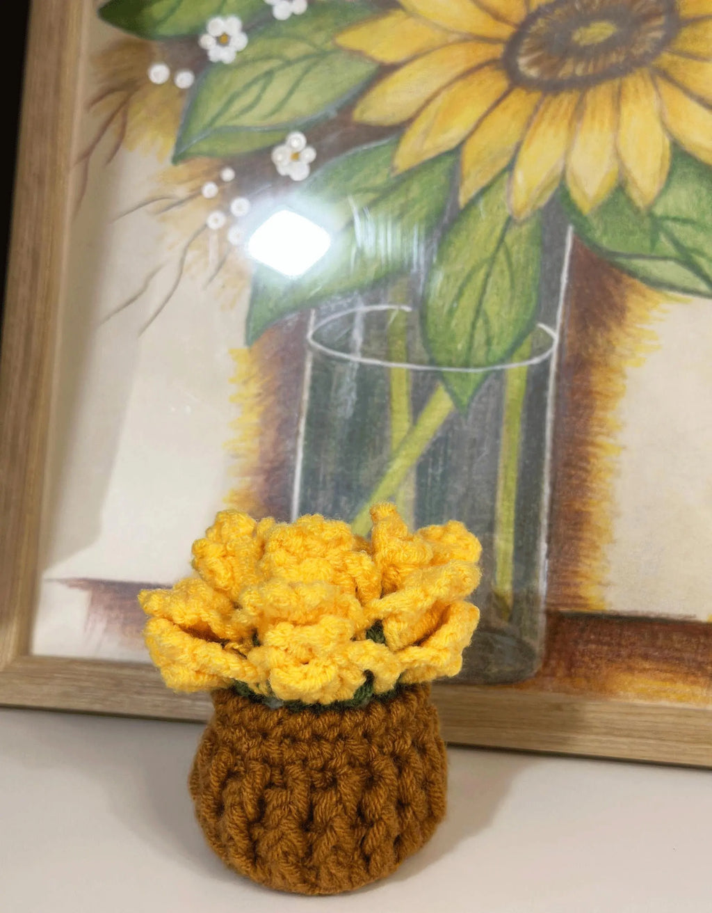 Crochet Flower Coaster Bouquet with Basket, Handmade Floral Mug Coaster, Housewarming Gift, Tea Lover Gift
