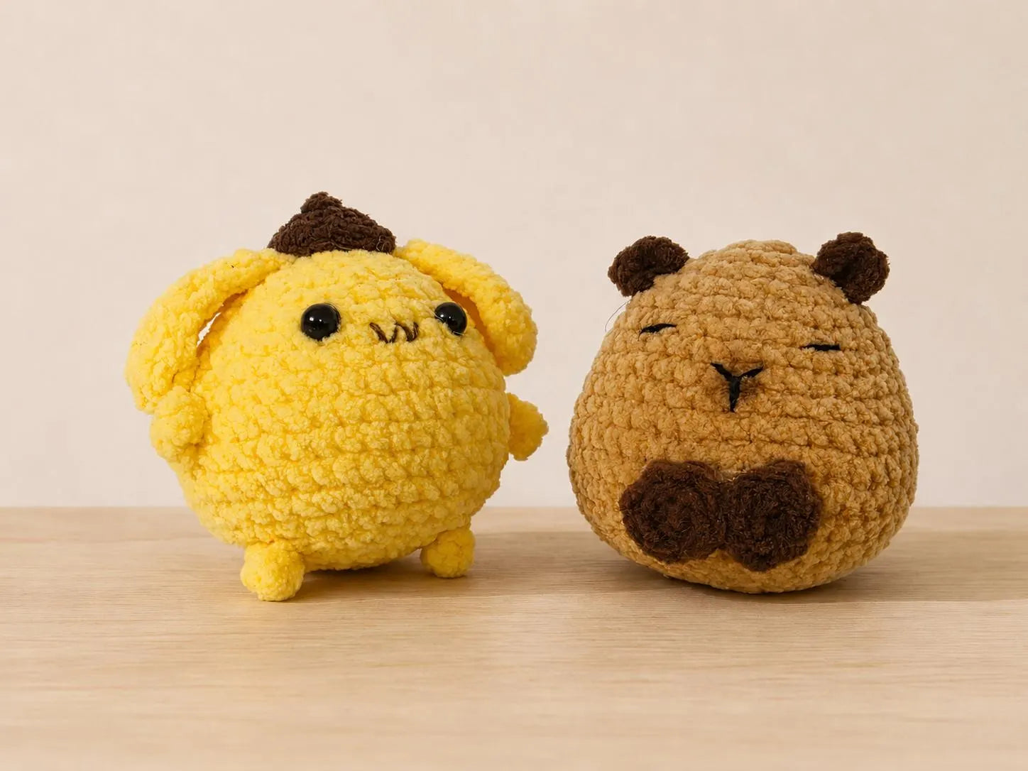 Crochet Capybara Keychain, Handmade Velvet Amigurumi Bag Charm, Cute Animal Keyring, Kawaii Gift