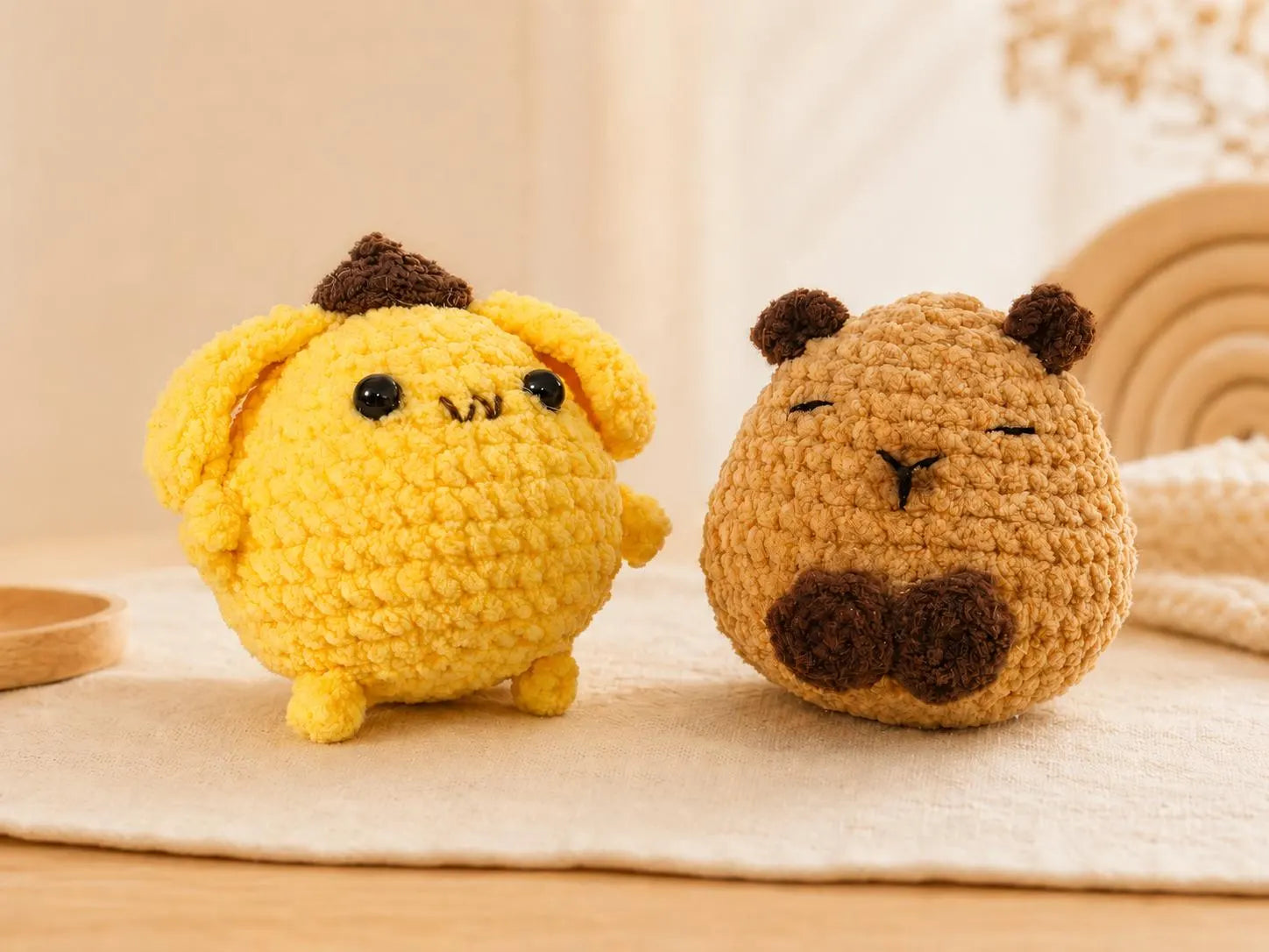 Crochet Capybara Keychain, Handmade Velvet Amigurumi Bag Charm, Cute Animal Keyring, Kawaii Gift