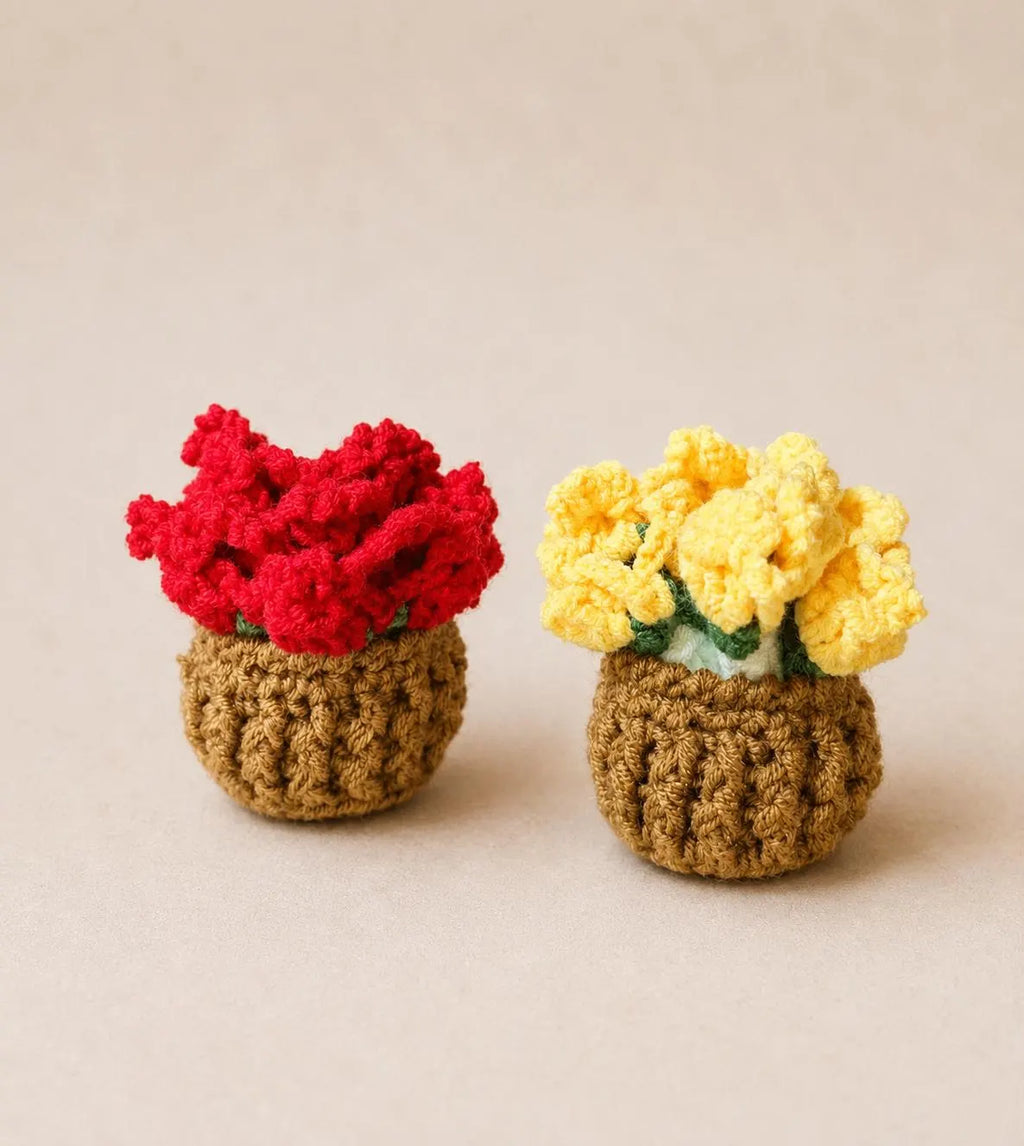 Crochet Flower Coaster Bouquet with Basket, Handmade Floral Mug Coaster, Housewarming Gift, Tea Lover Gift