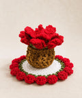 Crochet Flower Coaster Bouquet with Basket, Handmade Floral Mug Coaster, Housewarming Gift, Tea Lover Gift