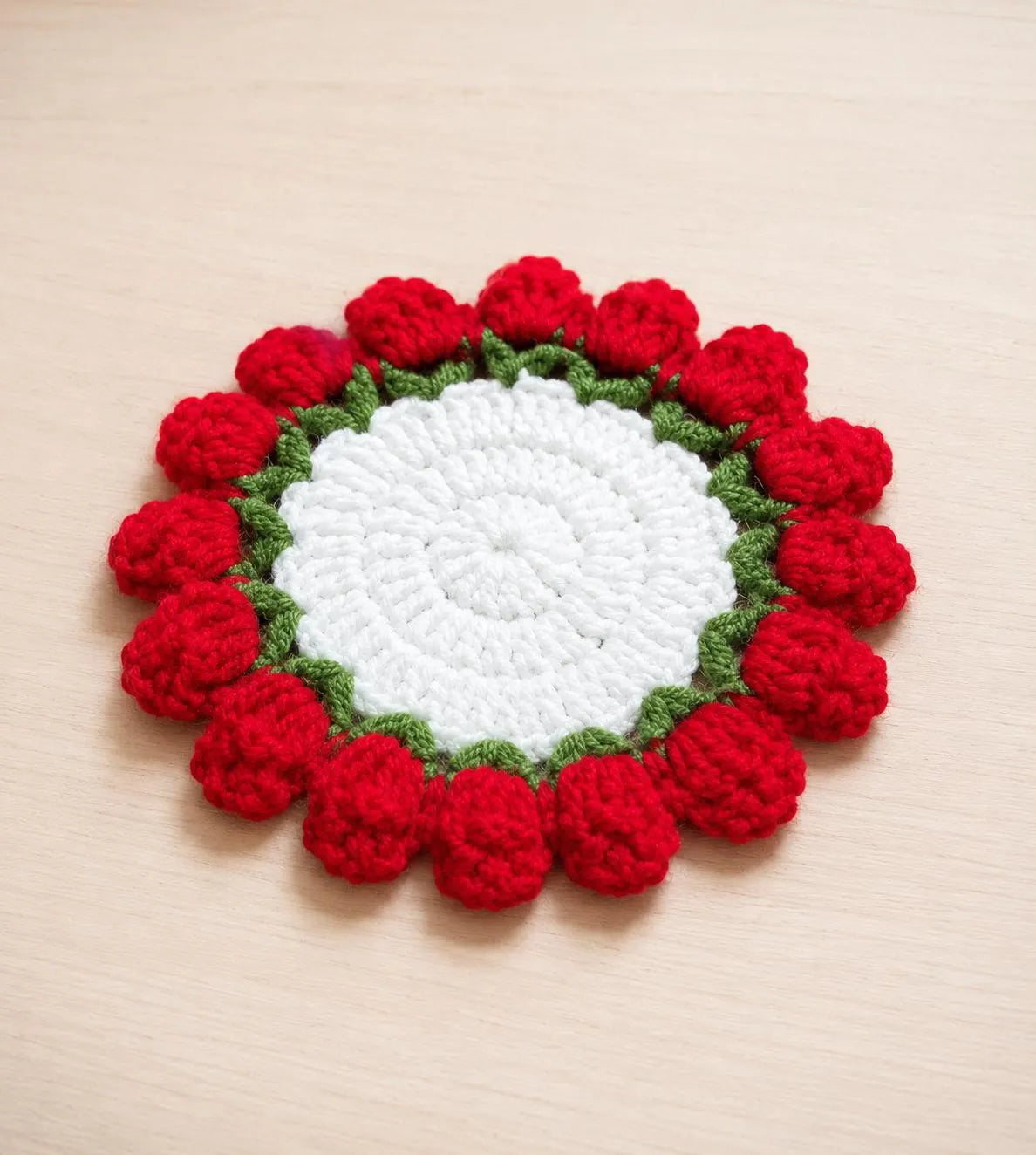 Crochet Flower Coaster Bouquet with Basket, Handmade Floral Mug Coaster, Housewarming Gift, Tea Lover Gift