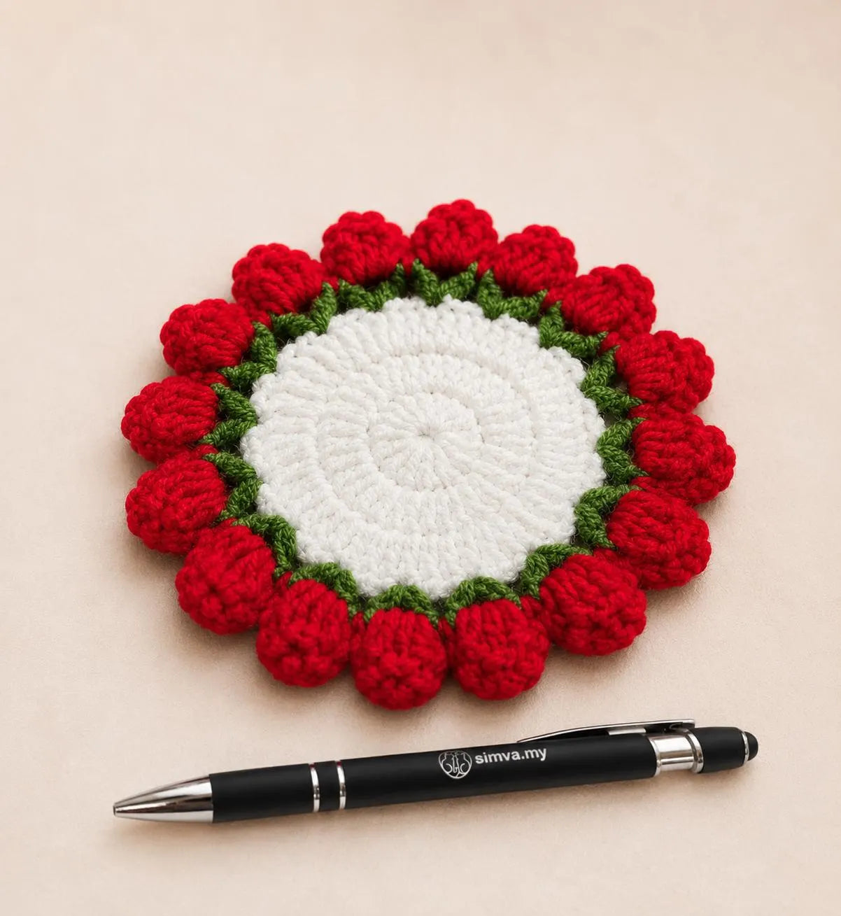 Crochet Flower Coaster Bouquet with Basket, Handmade Floral Mug Coaster, Housewarming Gift, Tea Lover Gift