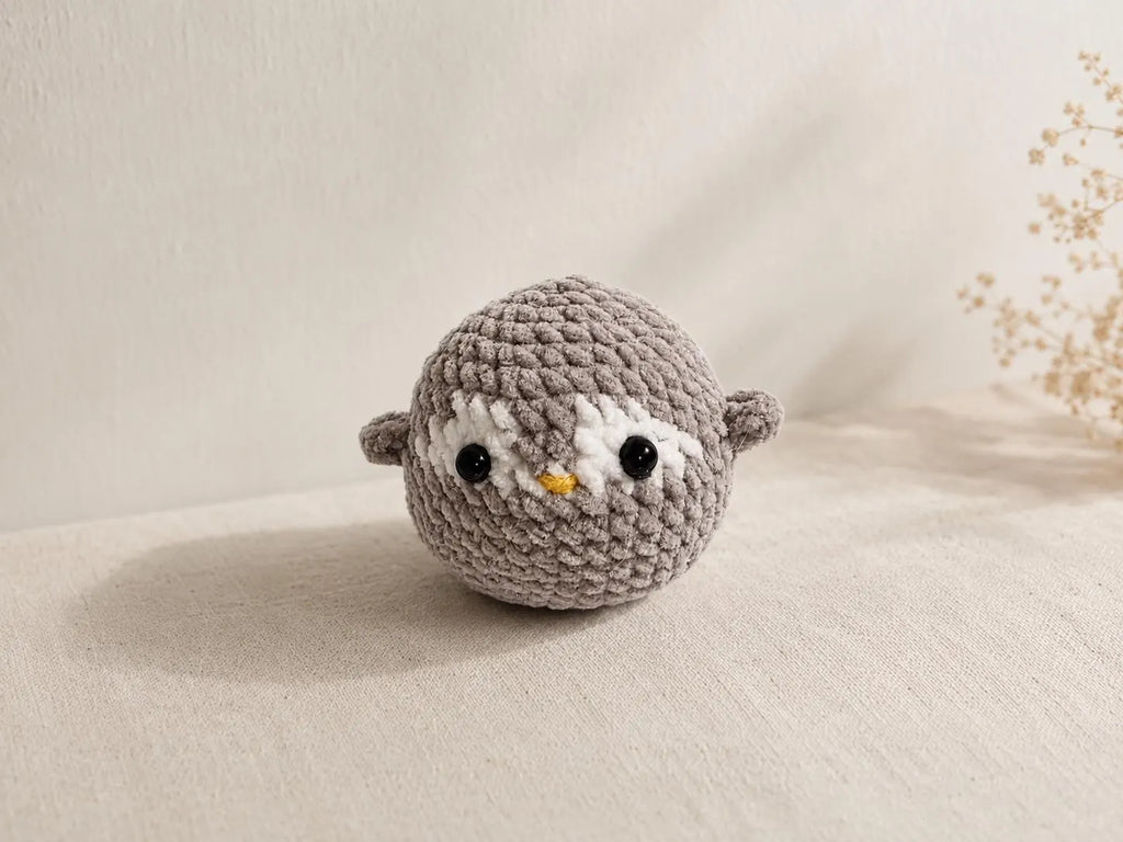 Crochet Penguin Keychain, Velvet Amigurumi Bag Charm, Cute Handmade Penguin Gift