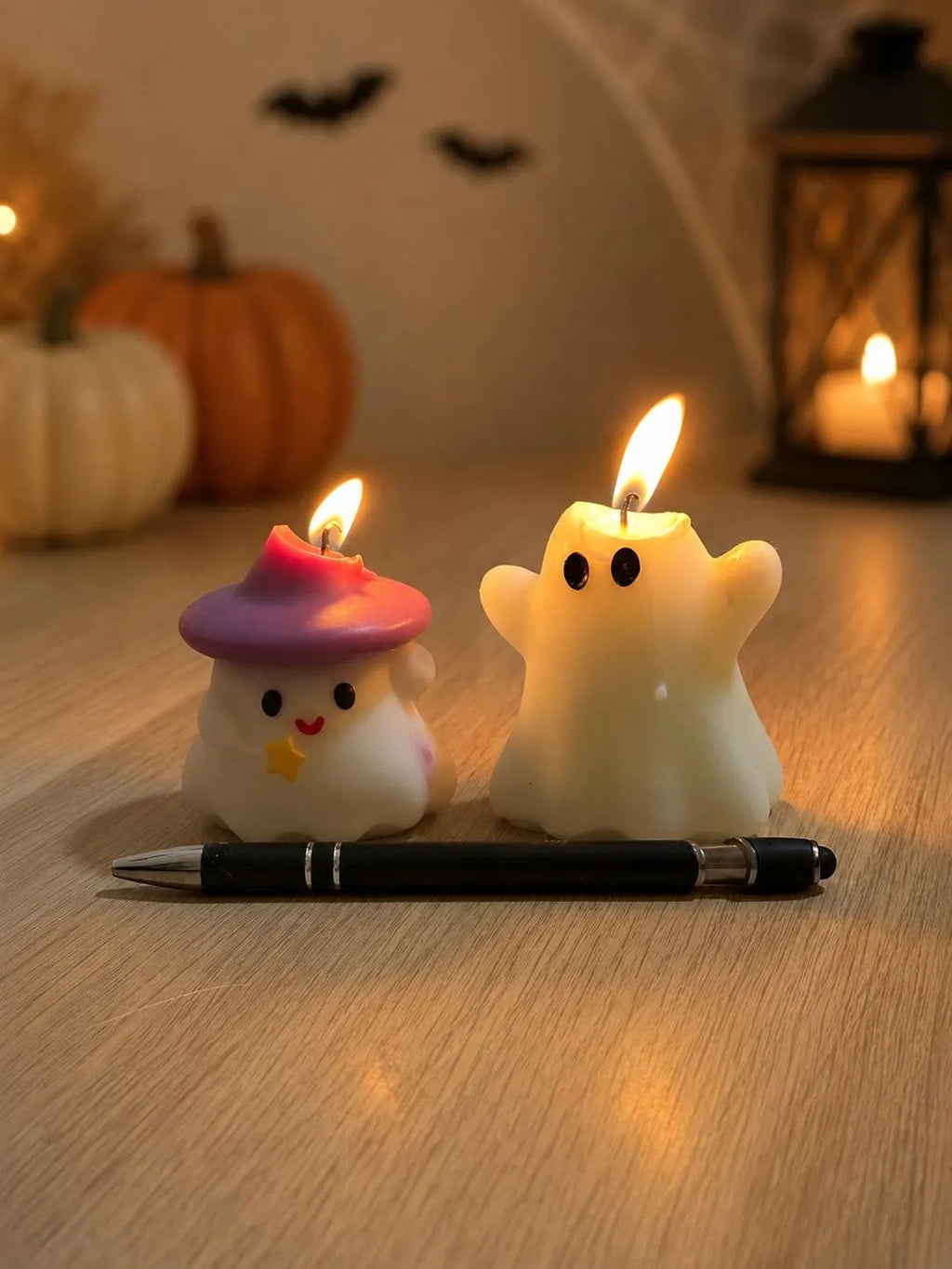 Handmade Ghost Witch Candle, Soy Wax Halloween Decor, Spooky Fall Home Decoration