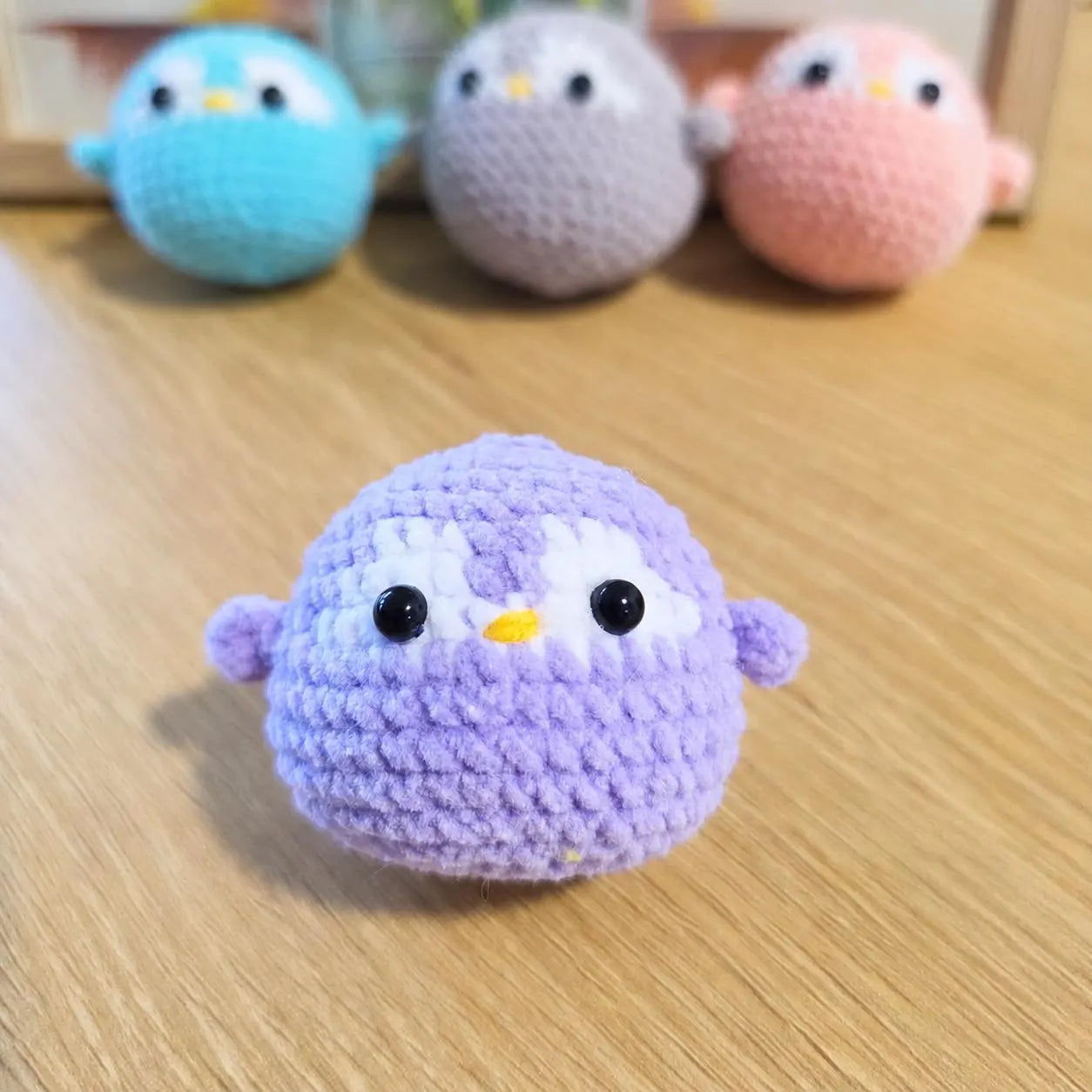 Crochet Penguin Keychain, Velvet Amigurumi Bag Charm, Cute Handmade Penguin Gift